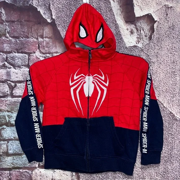 Marvel Shirts Tops Marvel Spiderman Kids Zip Hoodie Toddler